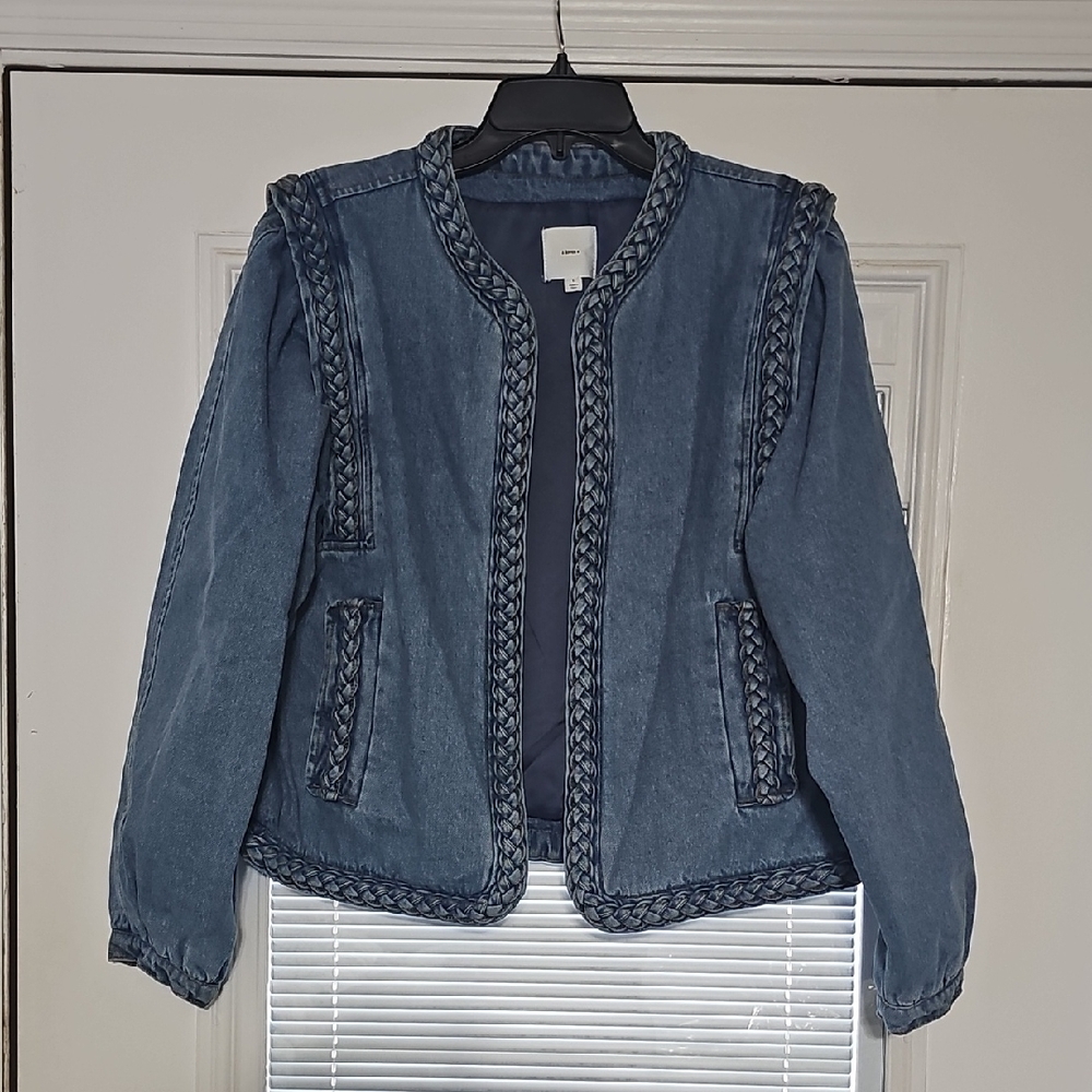 Chic Blue Braided Denim Jacket